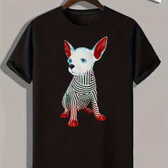 Puppy Pattern Print Men's Sports T-Shirt - Summer Outdoor Wear