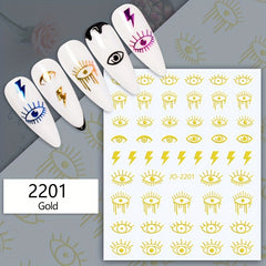 3D Evil Eye Nail Art Stickers Self Adhesive Decals for Manicure