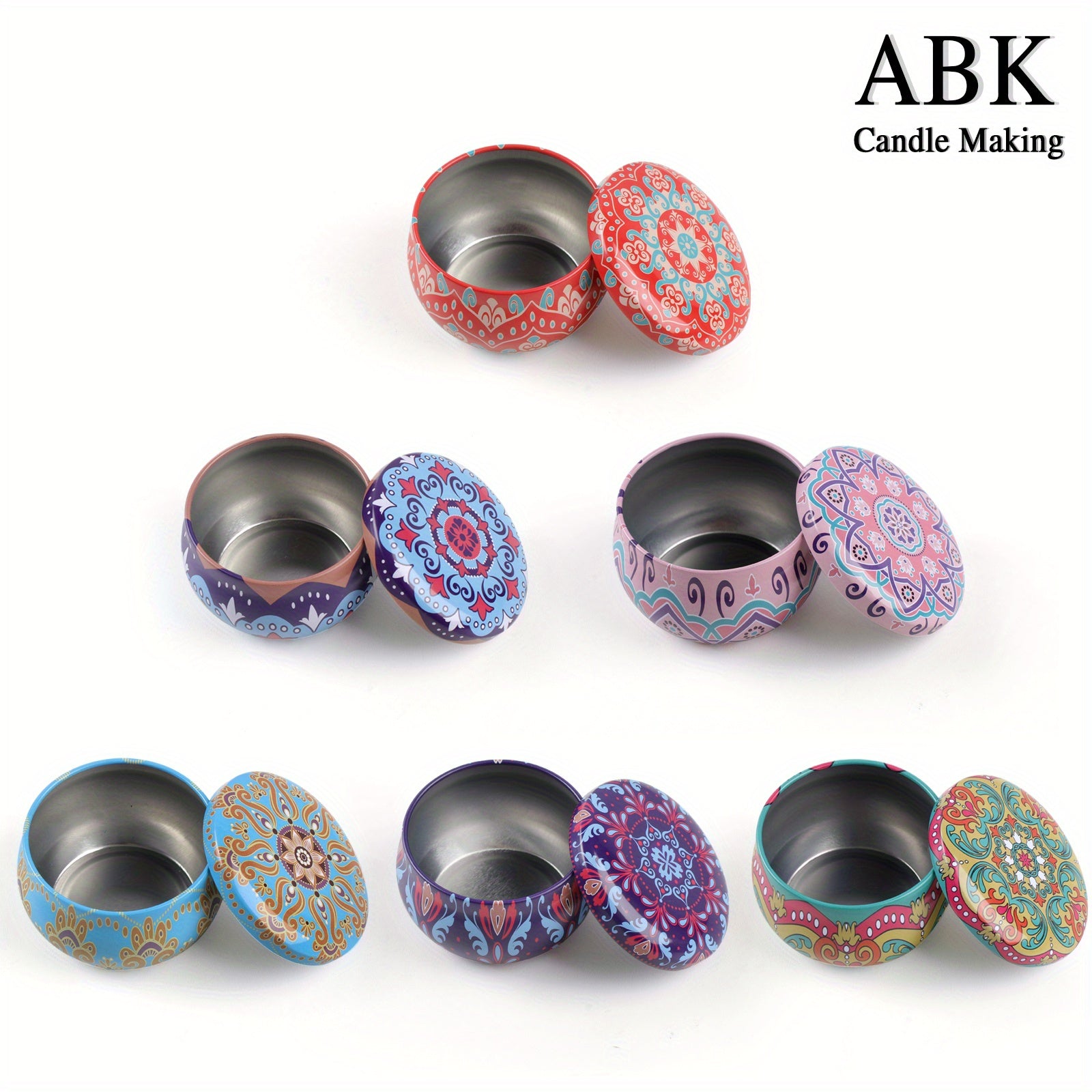6pcs Candle Tin Jars for DIY Candle Making with Lids