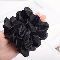 10pcs Solid Scrunchies Hair Tie Satin Hair Rope Elastic Hair Accessories
