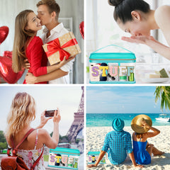 Chenille Clear Makeup Bag Zipper Handle Waterproof Cosmetic Handbag