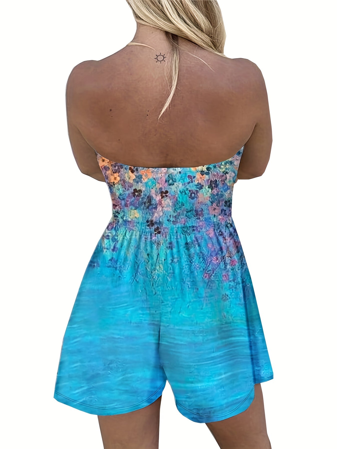 Colorful Off Shoulder Jumpsuit with Pockets
