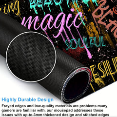 XL Mouse Pad 31.5x11.8" Non-Slip Rubber Keyboard Pad Coasters Set 3mm Thick