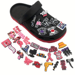 33pcs Pink Girls Theme Pvc Decorative Buckle For Shoes