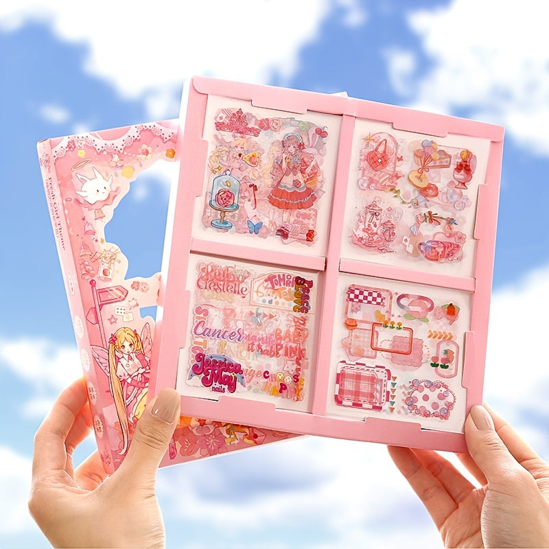 100 Pieces Four-in-One Journal Scrapbook Paper & Sticker Pack