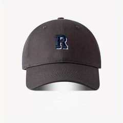 3D R Baseball Cap for Wide Head, Summer Cotton Peaked Cap for Men and Women