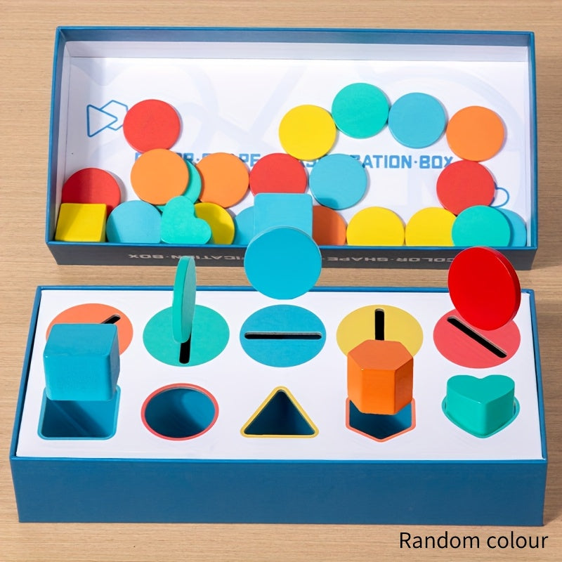 Wooden Sorting Cup Shape Matching Cognitive Toy Geometric Shapes Training