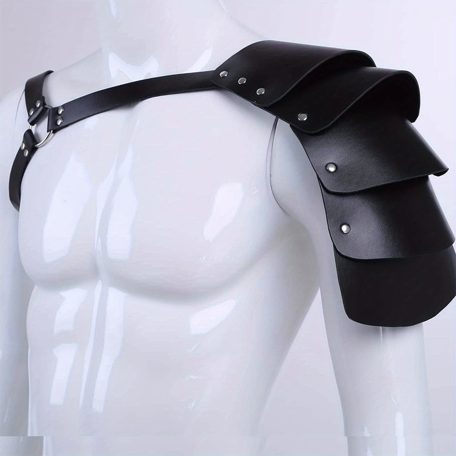 PU Leather Shoulder Armor Warrior Shoulder Armor With Belt Costume