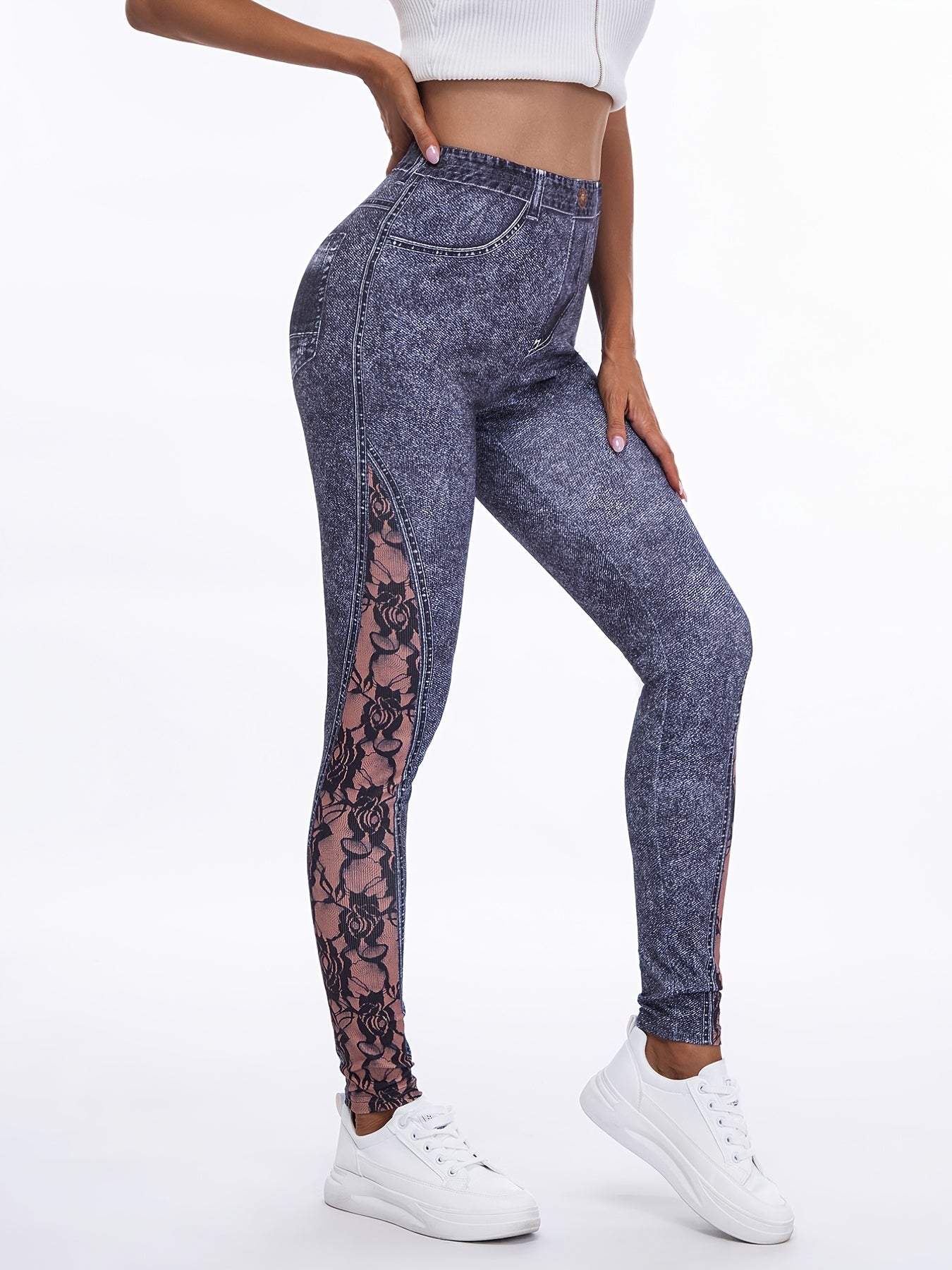 Floral Printed High Waist Leggings for Women