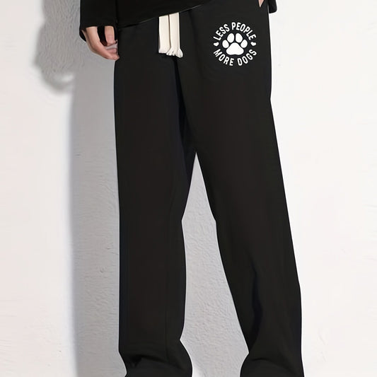 Claw Pattern Letter Print Joggers Men's Casual Loose Fit Pants