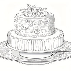 Deluxe Desserts & Cakes Coloring Book 22 Pages Fun Art for Adults Perfect Gift
