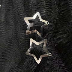 2pcs Star Shape Snap Clip Side Clip Bangs Clip Y2K Hair Accessories