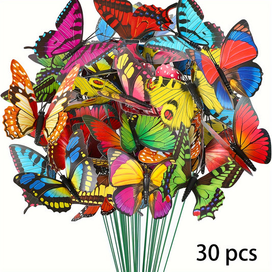 30pcs Butterfly Garden Stakes Outdoor Decor Graduation Spring Summer Ornaments