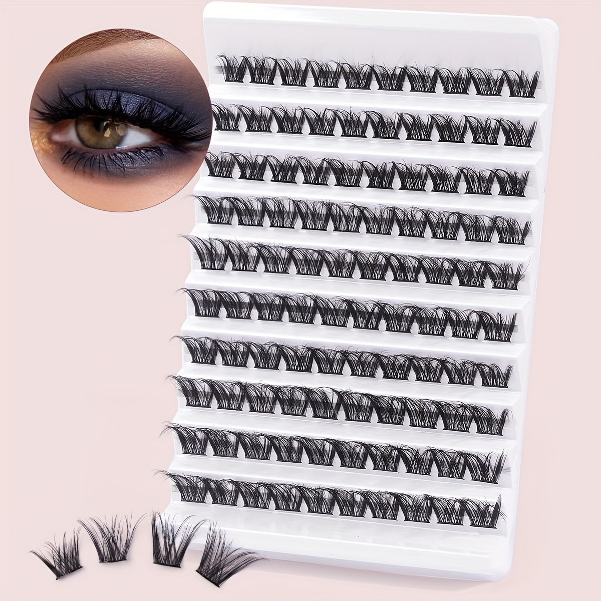 100pcs Segmented False Eyelashes 13 16mm Mixed Thick Curling Lashes