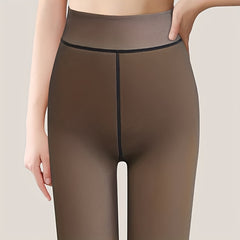 Plush Lined Opaque Thermal Leggings Women's Stockings