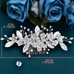 Boho Bridal Hair Comb w/ Sequined Leaves - Ideal for Vale