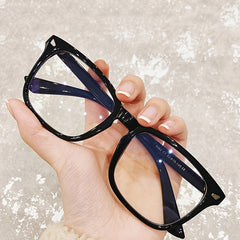 Light Blocking Glasses Square Nerd Eyeglasses Frame Anti Ray