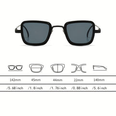 Men's Vintage Steampunk Polarized Metal Sunglasses Square Frame