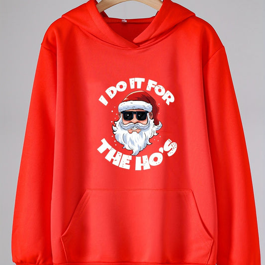 Girls' Santa Claus Letter Cartoon Print Hoodie