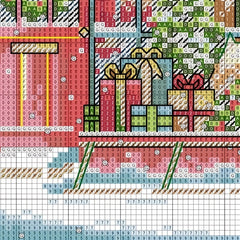 Christmas Coffee House Cross Stitch Kit for Beginners