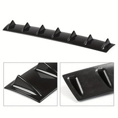 Universal Car Rear Bumper Lip 7 Fin Shark Fin ABS Diffuser Bright