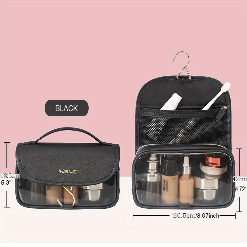 Travel Hanging Toiletry Bag Makeup Cosmetic PU Leather Waterproof Organizer Pink