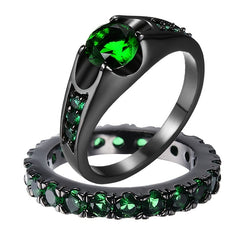 Gemstone Couple Ring Jewelry Accessories Engagement Wedding Hand Jewelry