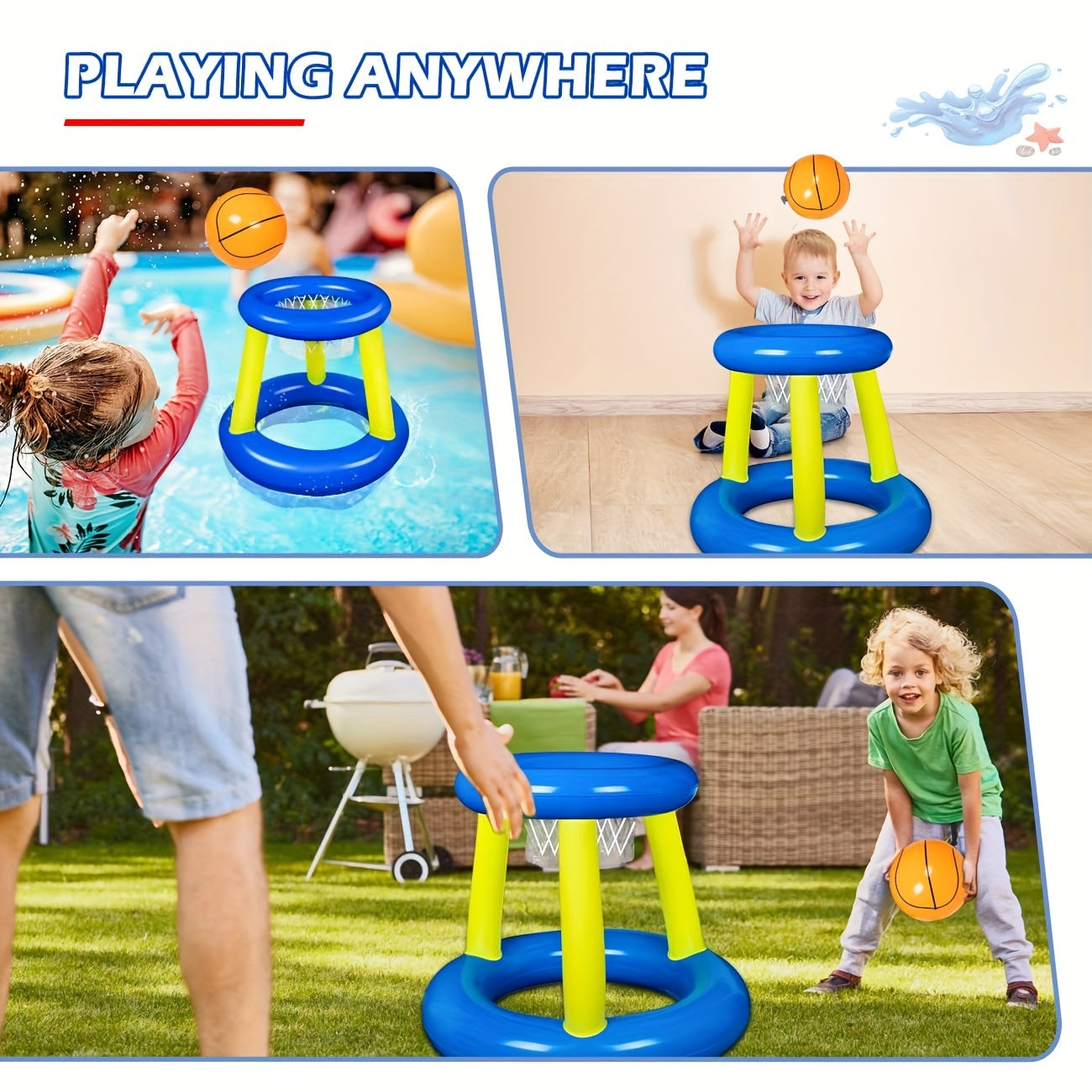 Inflatable Pool Basketball Hoop Set - Summer Fun!