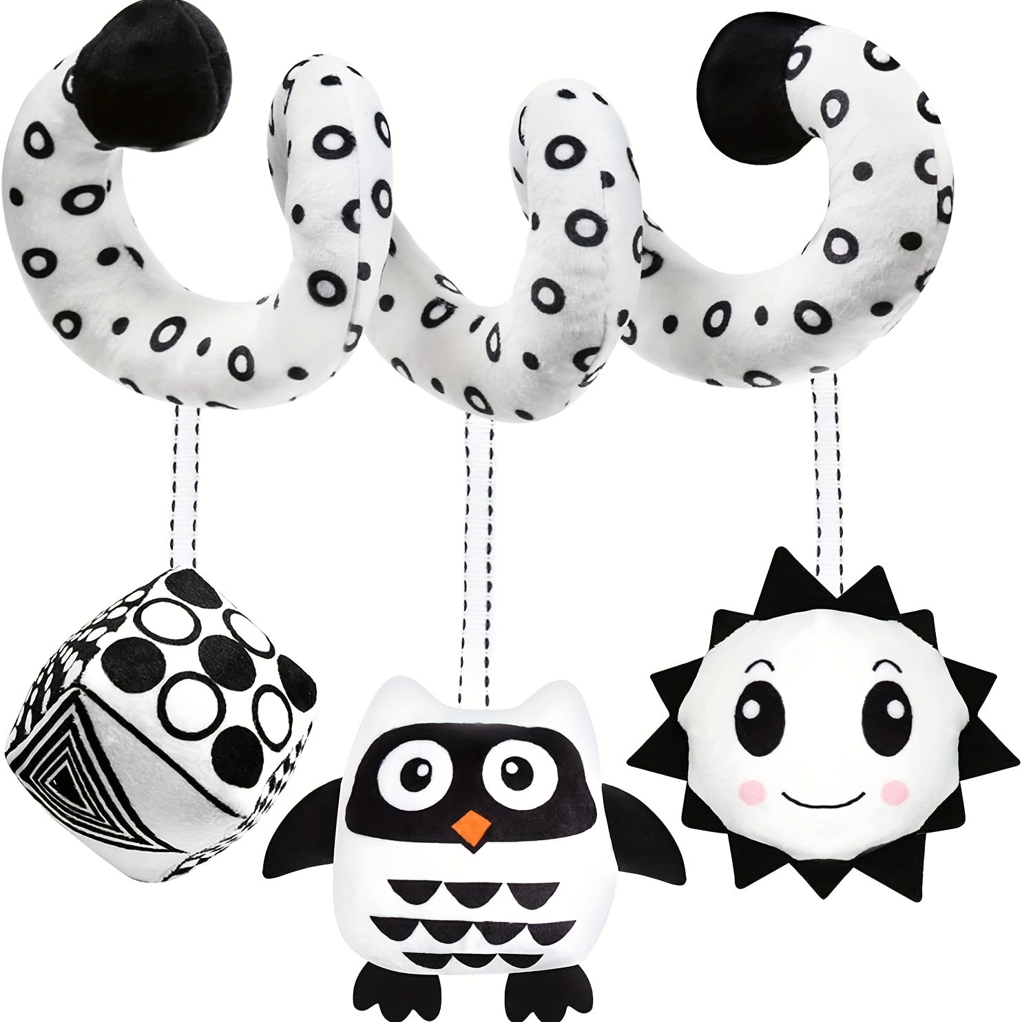 Newborn Spiral Hanging Plush Toy for Stroller, Car Seat, Bed