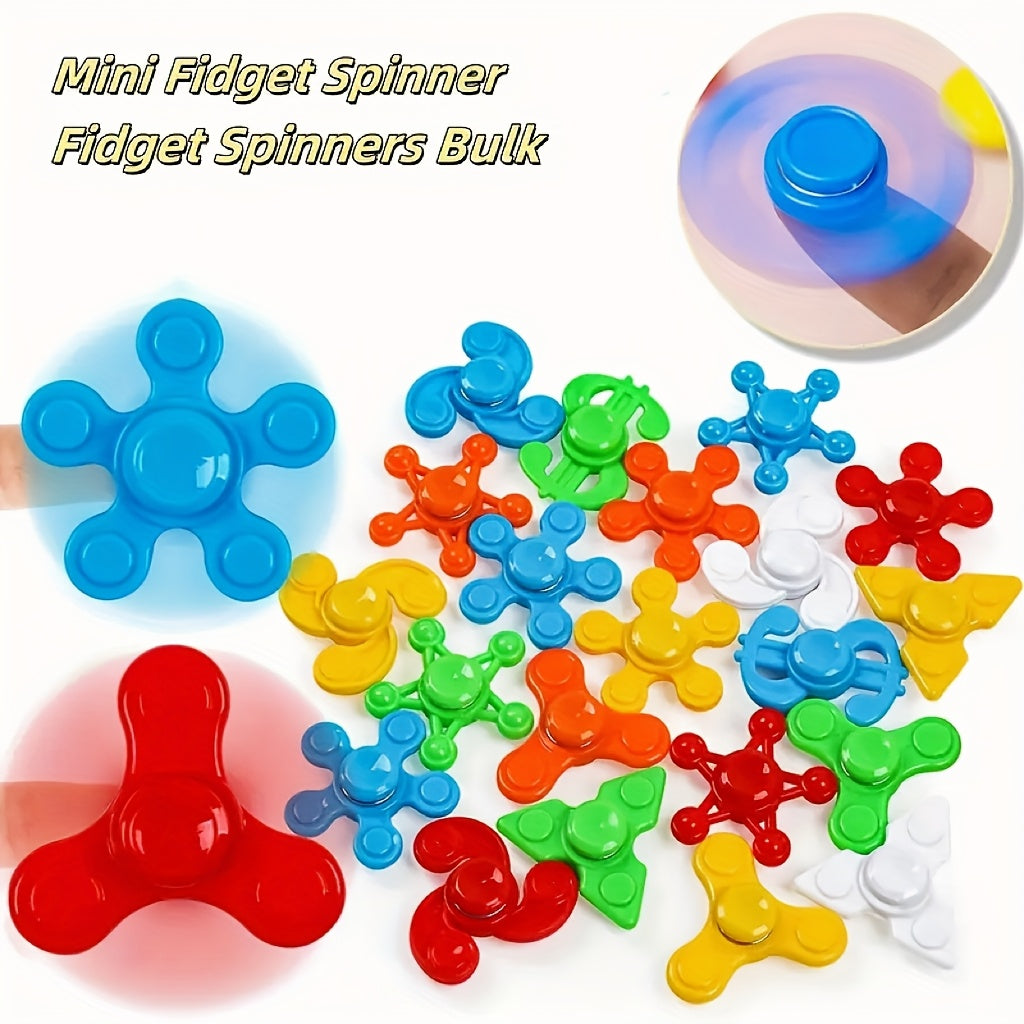 30 Mini Fidget Spinners Assorted Colors Relax Toys Party Classroom