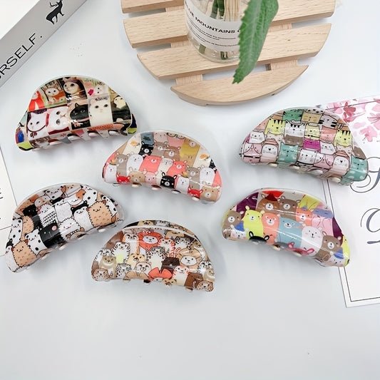 Animal Pattern Small Hair Claw Clip for Women Girls
