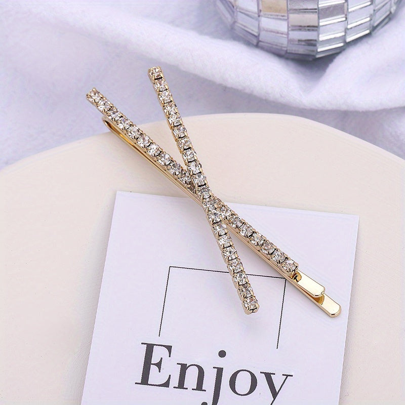 Cross Rhinestone Hair Clip Pin Bobby Pin Hair Slides Clip