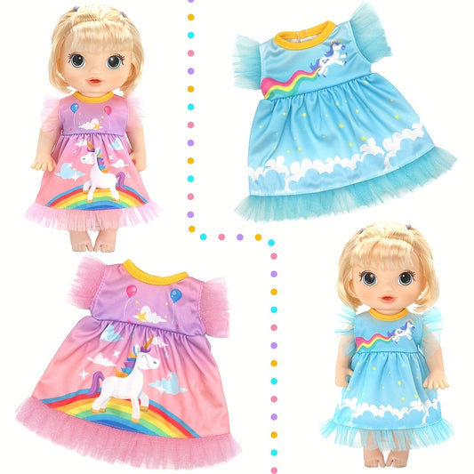 Pink Doll Clothes Set for 12" Dolls with Reusable Toy