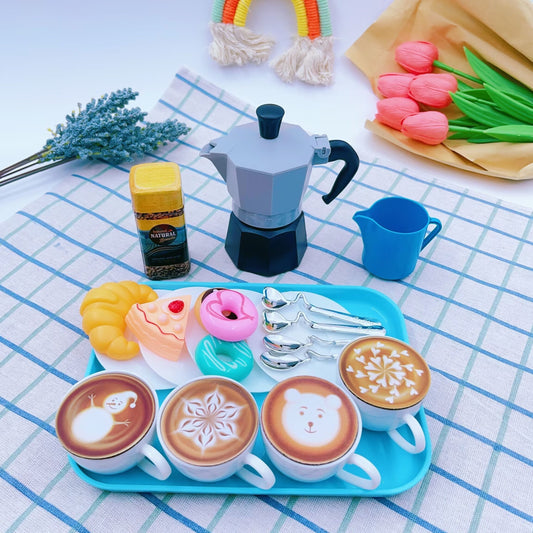 25pcs Afternoon Tea Coffee Toy Set for Kids Pretend Play Gift
