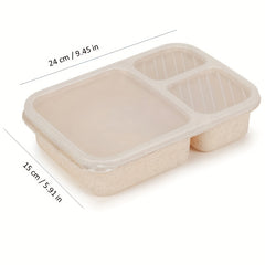 Fresh Keeping Bento Box 3 Grid Lunch Container for Outdoor Camping