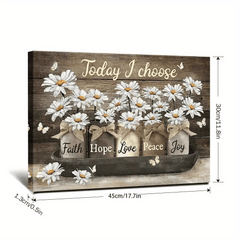 Golden Flower Canvas Painting Wall Art Prints Framed Home Decor