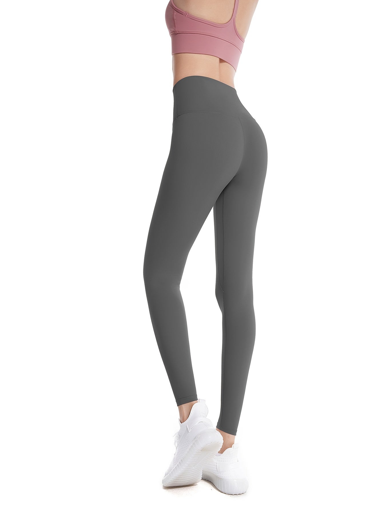 High Waist Crop Pants Slim Fitted Yoga Leggings With Pocket