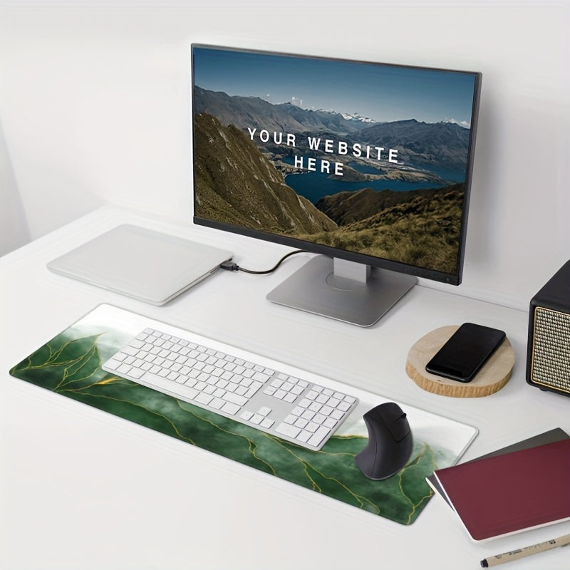 Emerald Leaves Desk Mat XXL Extended Mouse Pad