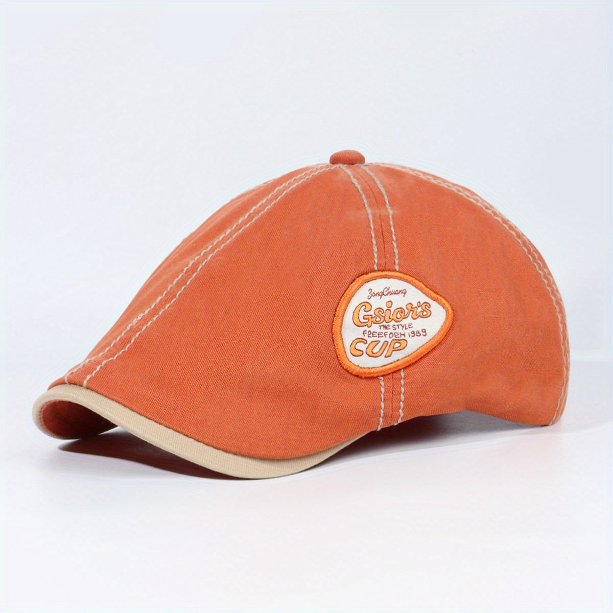 Vintage Patch Newsboy Hat Solid Beret Cap Cotton Flat Hat