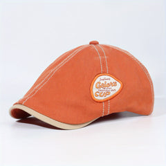 Vintage Patch Newsboy Hat Solid Beret Cap Cotton Flat Hat