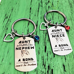 AUNT NIECE NEPHEW A Bond That Can't Be Broken Keychain Gift