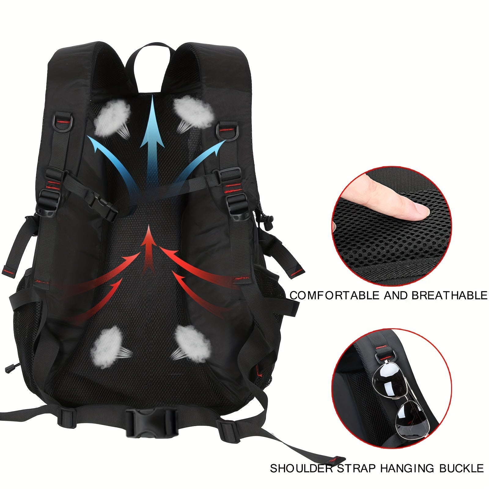 Lightweight Hiking Backpack with Removable Belt Bag for Men