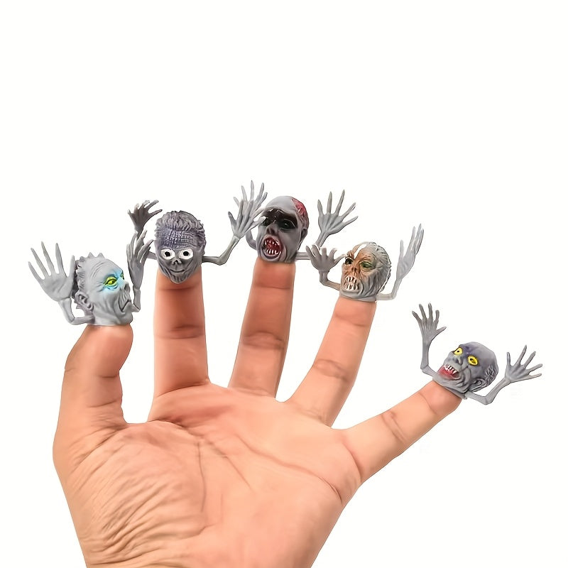 6 Mini Ghost Finger Puppets Halloween Fun