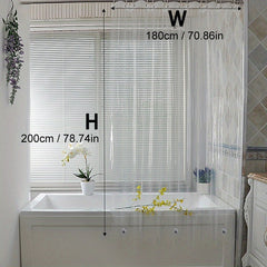 Transparent Shower Curtain Waterproof Curtain Rust Resistant Hooks