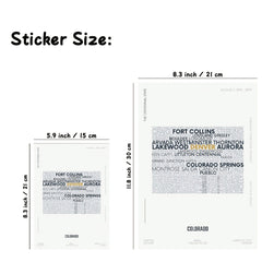 Colorado State Letter Map Stickers - Modern Typography Art