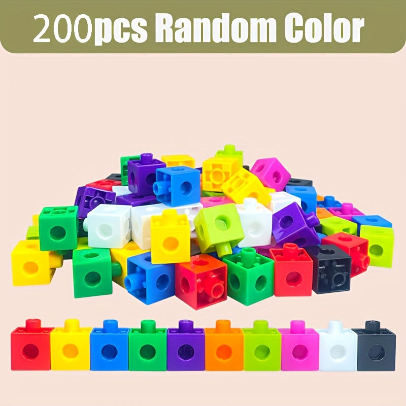 200pcs Structural Square Block Set for Counting Sorting and Building