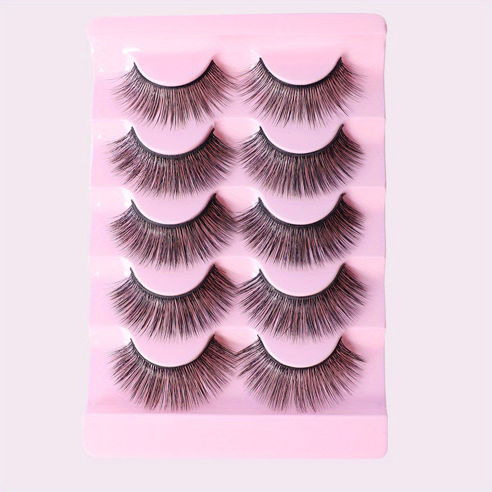 5 Pairs Fluffy Faux Mink Full Strip False Eyelashes