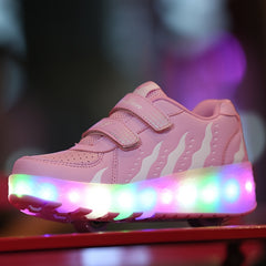LED Light Roller Skate Shoes For Girls, Anti Slip, Outdoor/Indoor