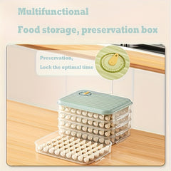 Refrigerator Storage Box for Fresh Dumplings, Wontons, Wraps