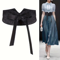 Rose Jacquard Wide Belt Chinese Style Hanfu Waistband